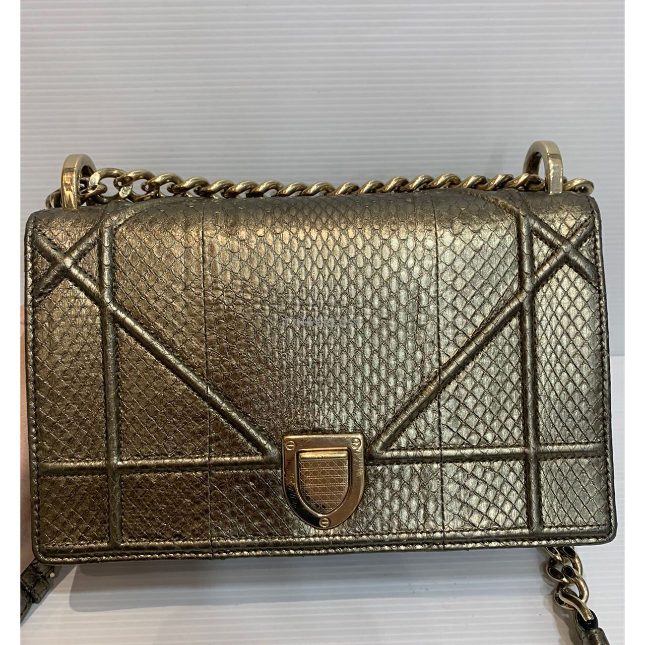 tas shoulder-bag Christian Dior Diorama Small Python Leather